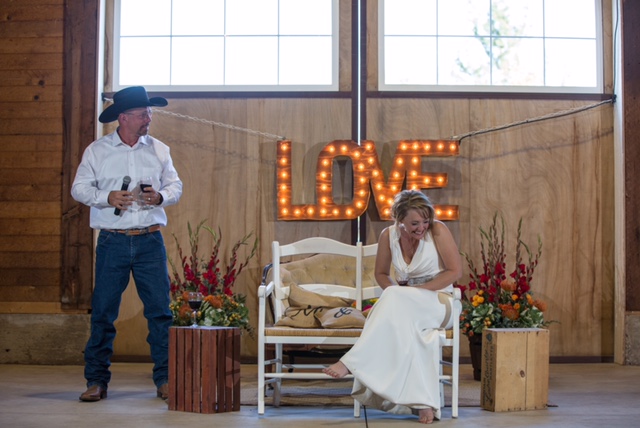 Seatng Area with LOVE Marquee sign